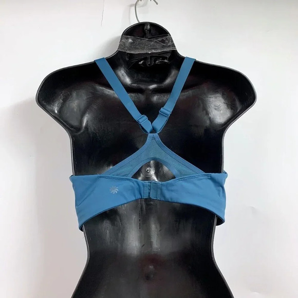 Athleta Women's Advance Zip Front B-DD Sequoia Blue Sports Bra Size 34C - Picture 2 of 11